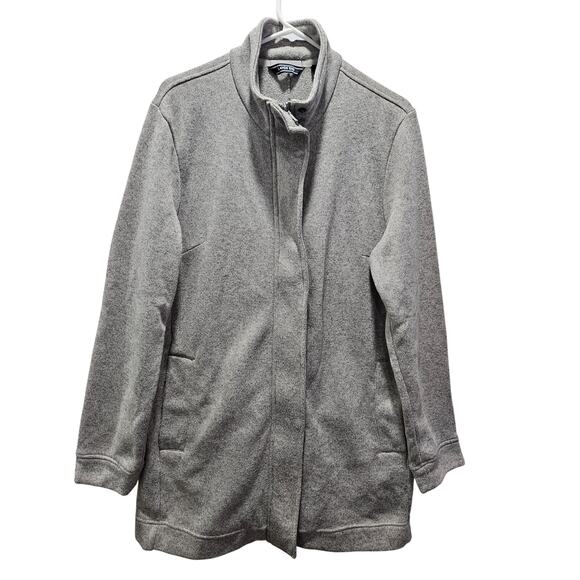 Lands End Gray Women's Zip Up Jacket Coat Size XL Lagenlook - Picture 1 of 15